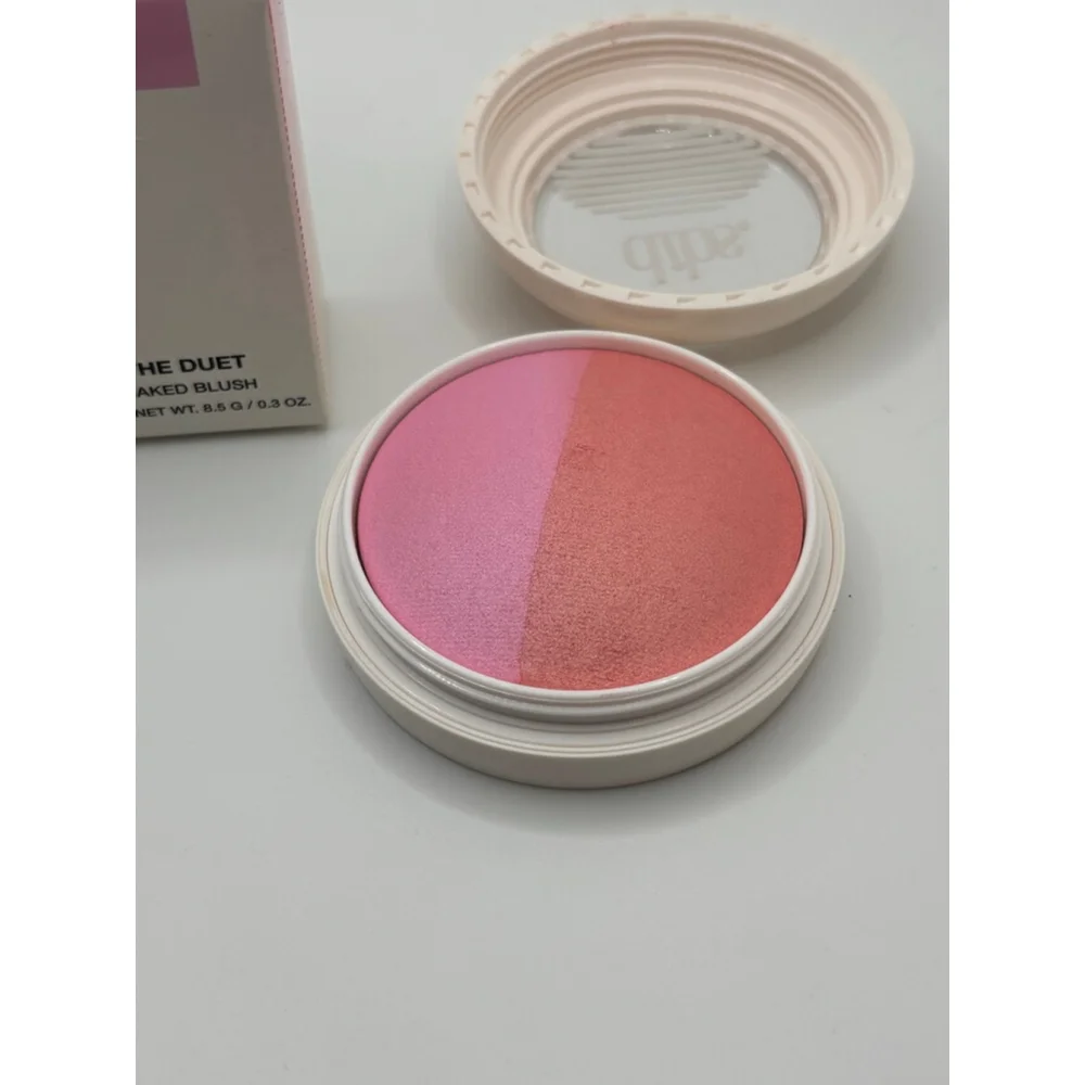 DIBS Beauty The Duet Baked Blush Pop Star Pink Coral Blush NIB